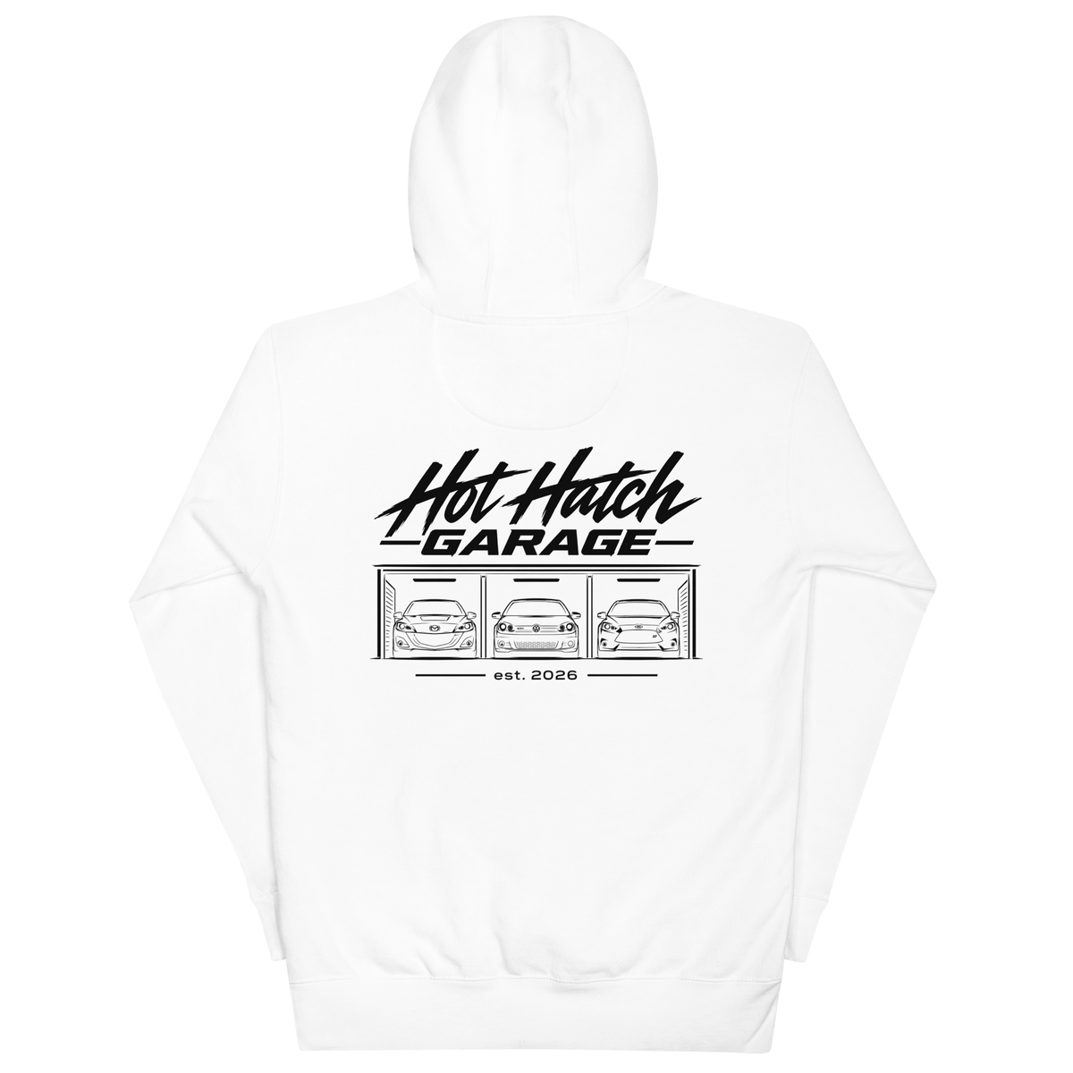 Hot Hatch Garage Premium Merch Hoodie White